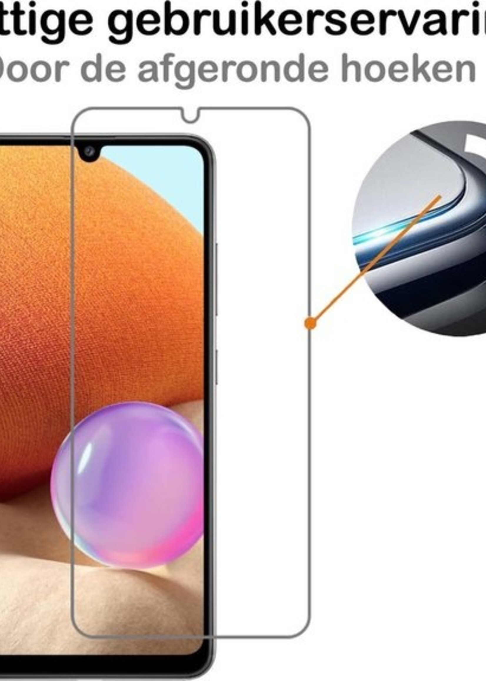 BTH Hoesje Geschikt voor Samsung A32 5G Hoesje Siliconen Case Hoes Met 2x Screenprotector - Hoes Geschikt voor Samsung Galaxy A32 5G Hoes Cover Case - Geel