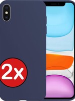 BTH BTH iPhone X Hoesje Siliconen - Donkerblauw - 2 PACK