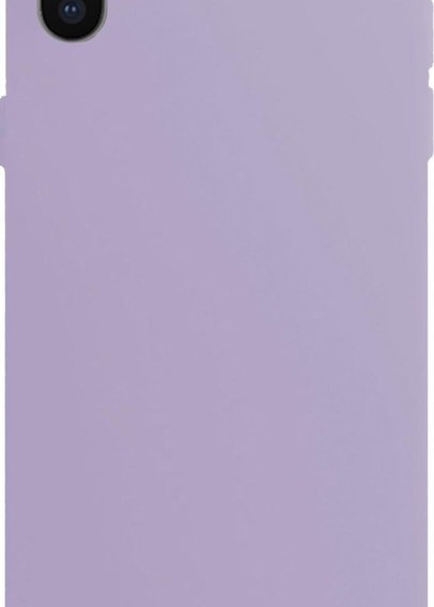 BTH Hoesje Geschikt voor iPhone X Hoesje Siliconen Case Hoes - Hoes Geschikt voor iPhone X Hoes Cover Case - Lila - 2 PACK