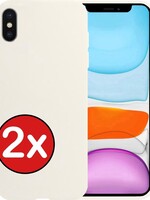 BTH BTH iPhone X Hoesje Siliconen - Wit - 2 PACK