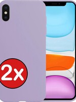 BTH BTH iPhone Xs Hoesje Siliconen - Lila - 2 PACK