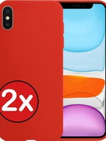 BTH BTH iPhone Xs Hoesje Siliconen - Rood - 2 PACK