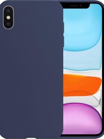 BTH BTH iPhone Xs Max Hoesje Siliconen - Donkerblauw