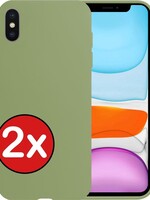 BTH BTH iPhone Xs Max Hoesje Siliconen - Groen - 2 PACK