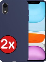BTH BTH iPhone XR Hoesje Siliconen - Donkerblauw - 2 PACK