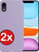 BTH BTH iPhone XR Hoesje Siliconen - Lila - 2 PACK