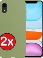 BTH BTH iPhone XR Hoesje Siliconen - Groen - 2 PACK