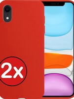 BTH BTH iPhone XR Hoesje Siliconen - Rood - 2 PACK