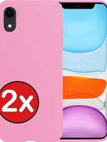 BTH BTH iPhone XR Hoesje Siliconen - Roze - 2 PACK