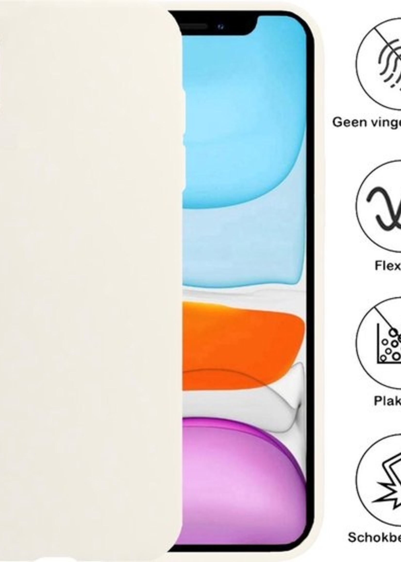 BTH Hoesje Geschikt voor iPhone XR Hoesje Siliconen Case Hoes - Hoes Geschikt voor iPhone XR Hoes Cover Case - Wit - 2 PACK