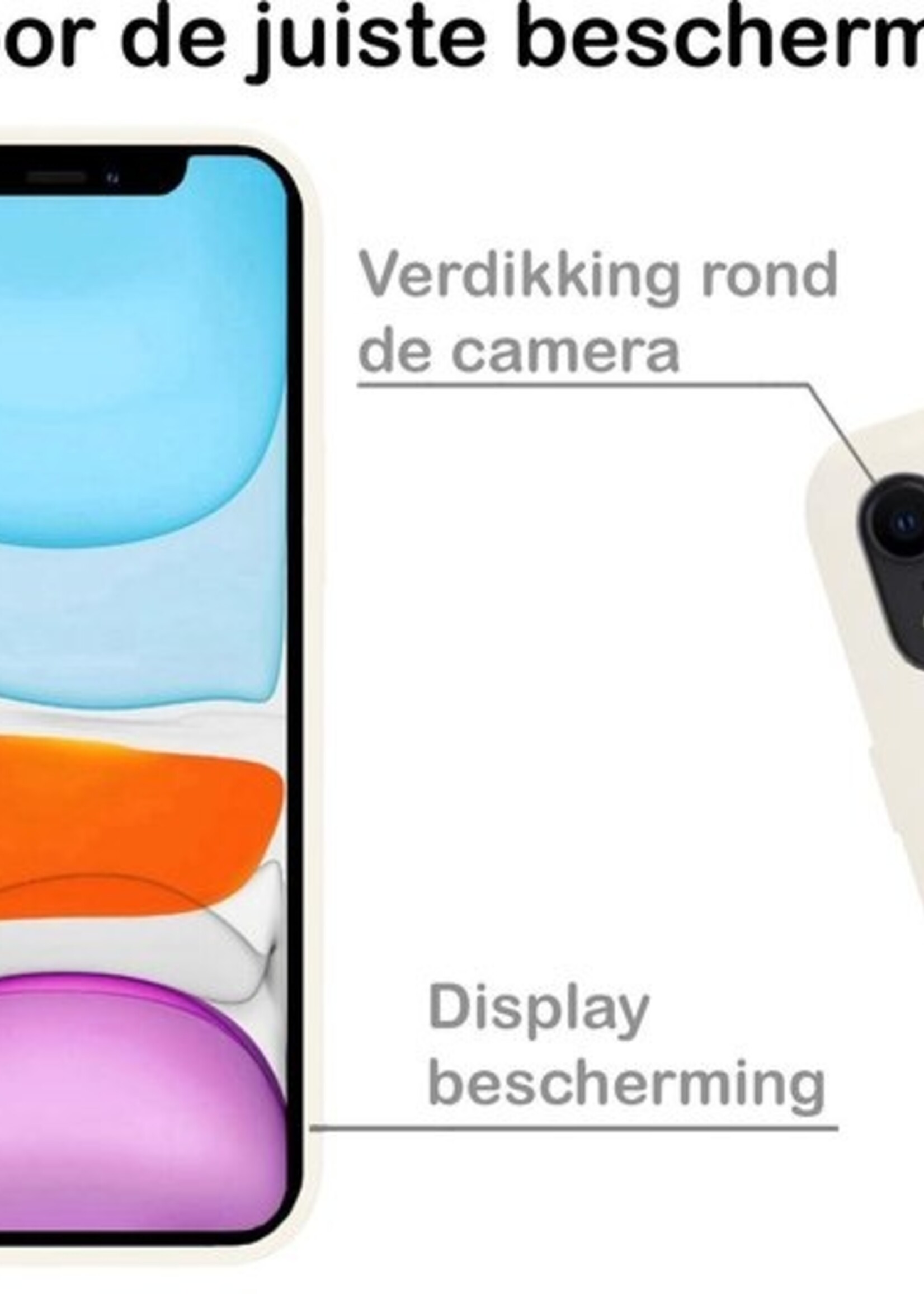BTH Hoesje Geschikt voor iPhone XR Hoesje Siliconen Case Hoes - Hoes Geschikt voor iPhone XR Hoes Cover Case - Wit - 2 PACK