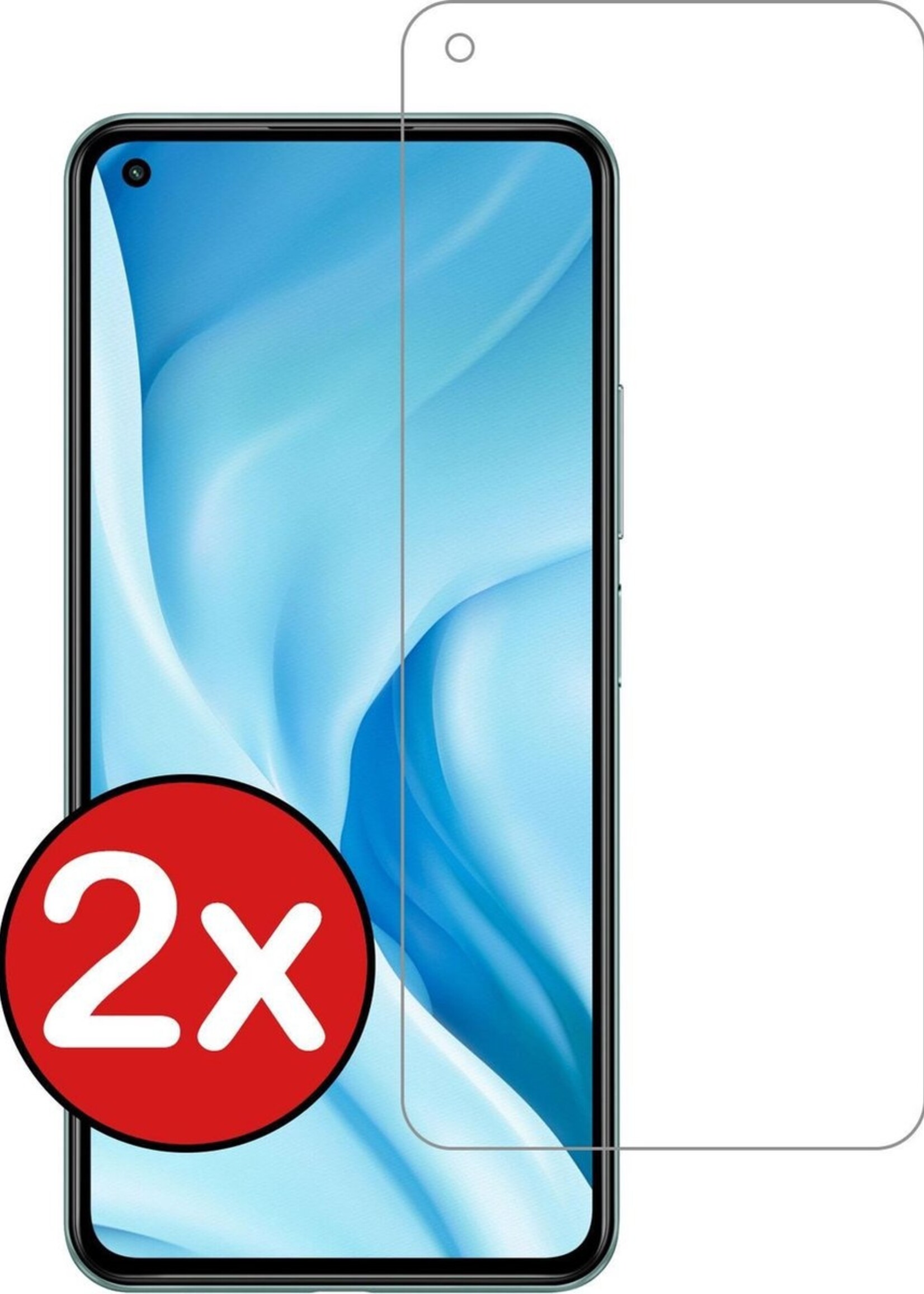 BTH Screenprotector Geschikt voor Xiaomi Mi 11 Lite Screenprotector Glas Gehard Tempered Glass - Screenprotector Geschikt voor Xiaomi Mi 11 Lite Screen Protector Screen Cover - 2 PACK
