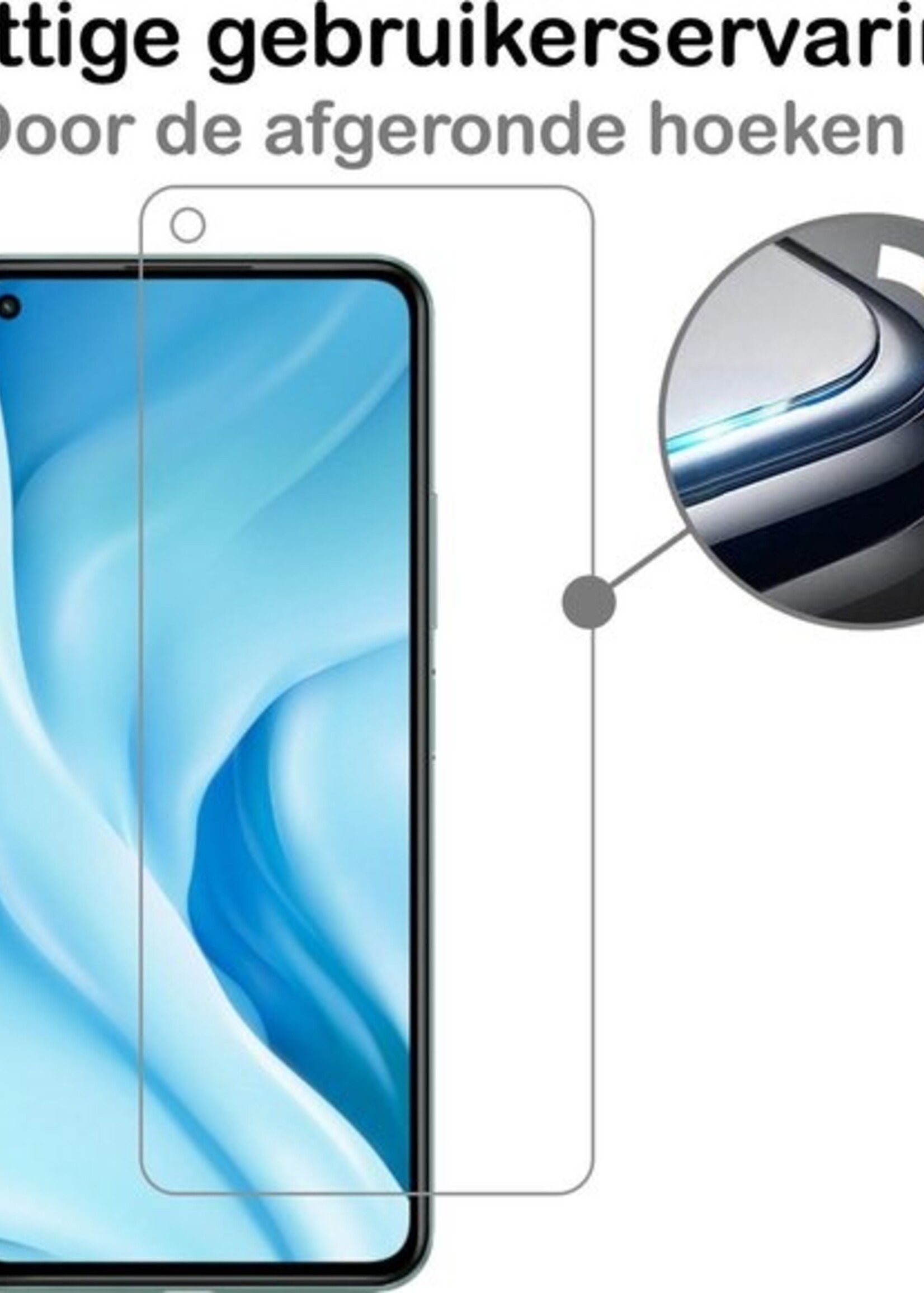 BTH Screenprotector Geschikt voor Xiaomi Mi 11 Lite Screenprotector Glas Gehard Tempered Glass - Screenprotector Geschikt voor Xiaomi Mi 11 Lite Screen Protector Screen Cover - 2 PACK