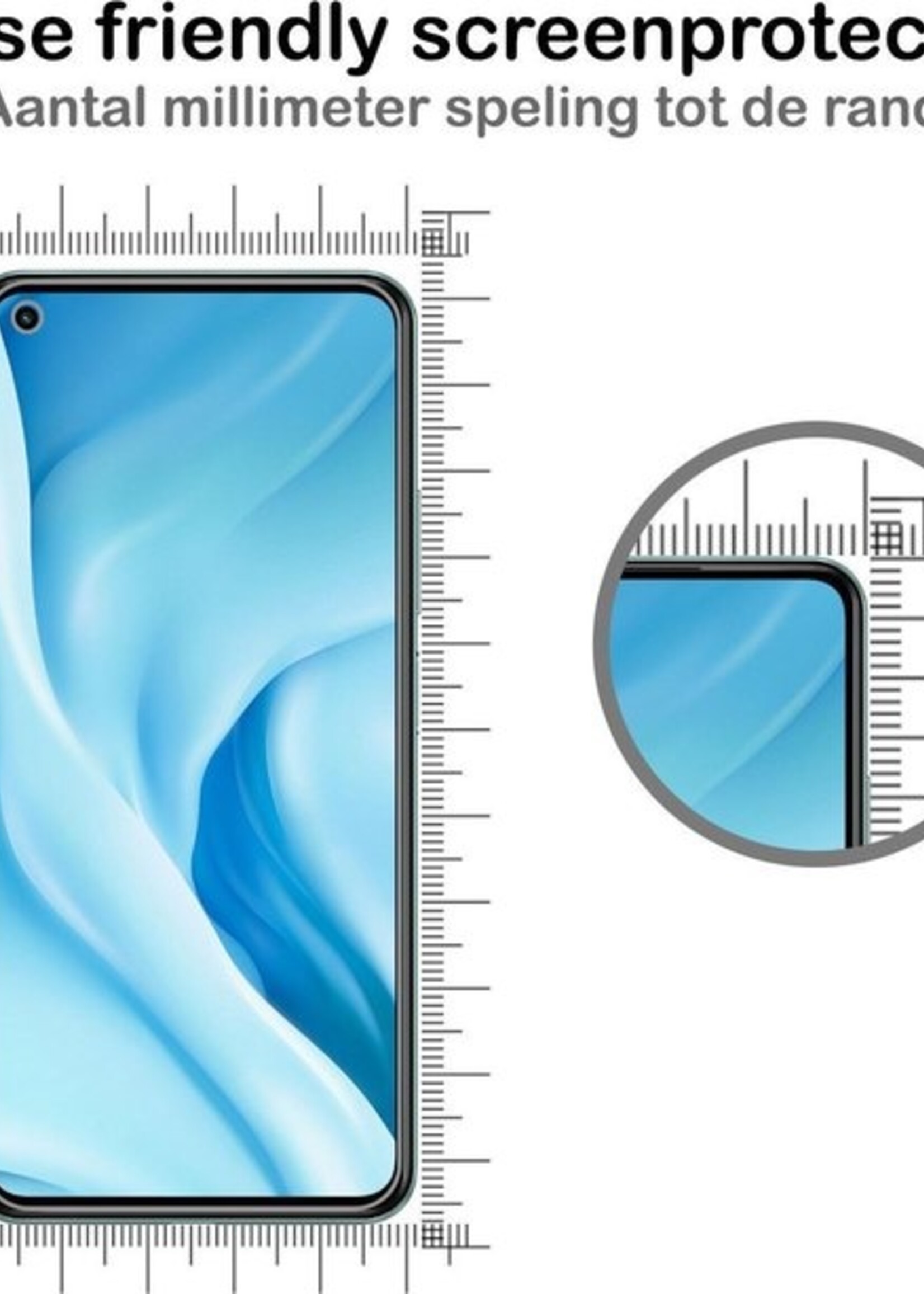 BTH Screenprotector Geschikt voor Xiaomi Mi 11 Lite Screenprotector Glas Gehard Tempered Glass - Screenprotector Geschikt voor Xiaomi Mi 11 Lite Screen Protector Screen Cover - 2 PACK