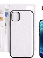 BTH BTH iPhone 12 2-in-1 hoesje bookcase afneembaar wit met screenprotector