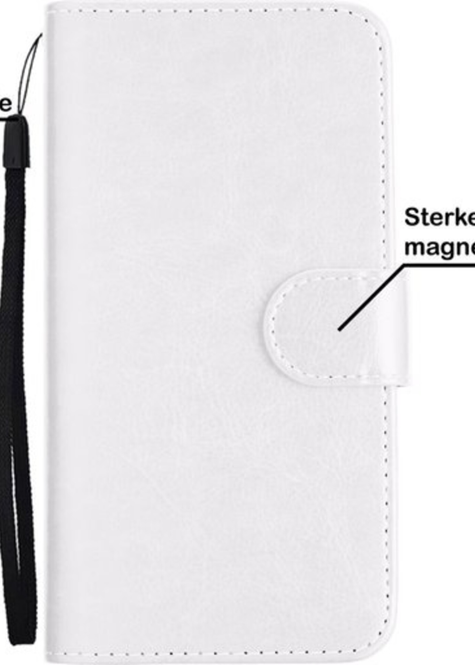 BTH Hoesje Geschikt voor iPhone 12 Hoesje Book Case Uitneembare 2-in-1 Hoes Met Screenprotector - Hoes Geschikt voor iPhone 12 Hoes Wallet Case Pashouder Hoesje - Wit