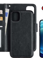 BTH BTH iPhone 12 2-in-1 hoesje bookcase afneembaar zwart met screenprotector