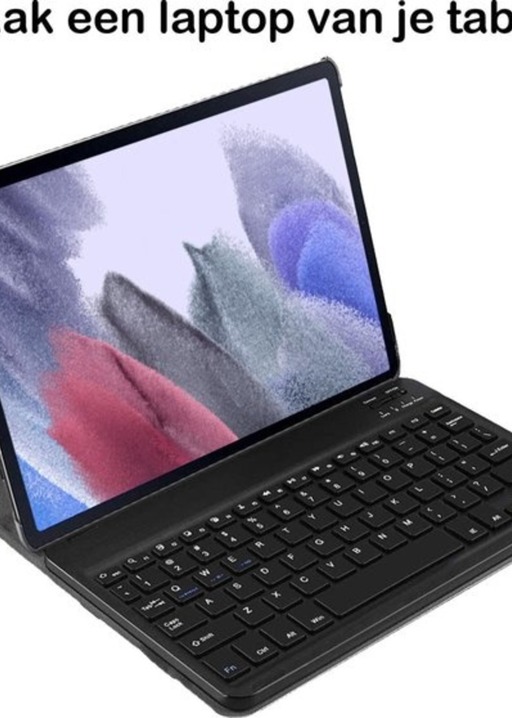 BTH Hoes Geschikt voor Samsung Galaxy Tab A7 Lite Hoes Toetsenbord Hoesje Keyboard Case Cover Met Screenprotector - Hoesje Geschikt voor Samsung Tab A7 Lite Hoes Toetsenbord Case - Zwart