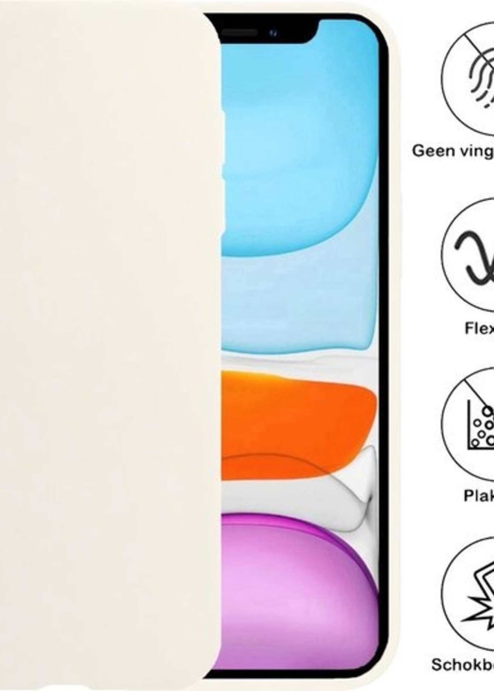 BTH Hoesje Geschikt voor iPhone Xs Hoesje Siliconen Case Hoes Met 2x Screenprotector - Hoes Geschikt voor iPhone Xs Hoes Cover Case - Wit