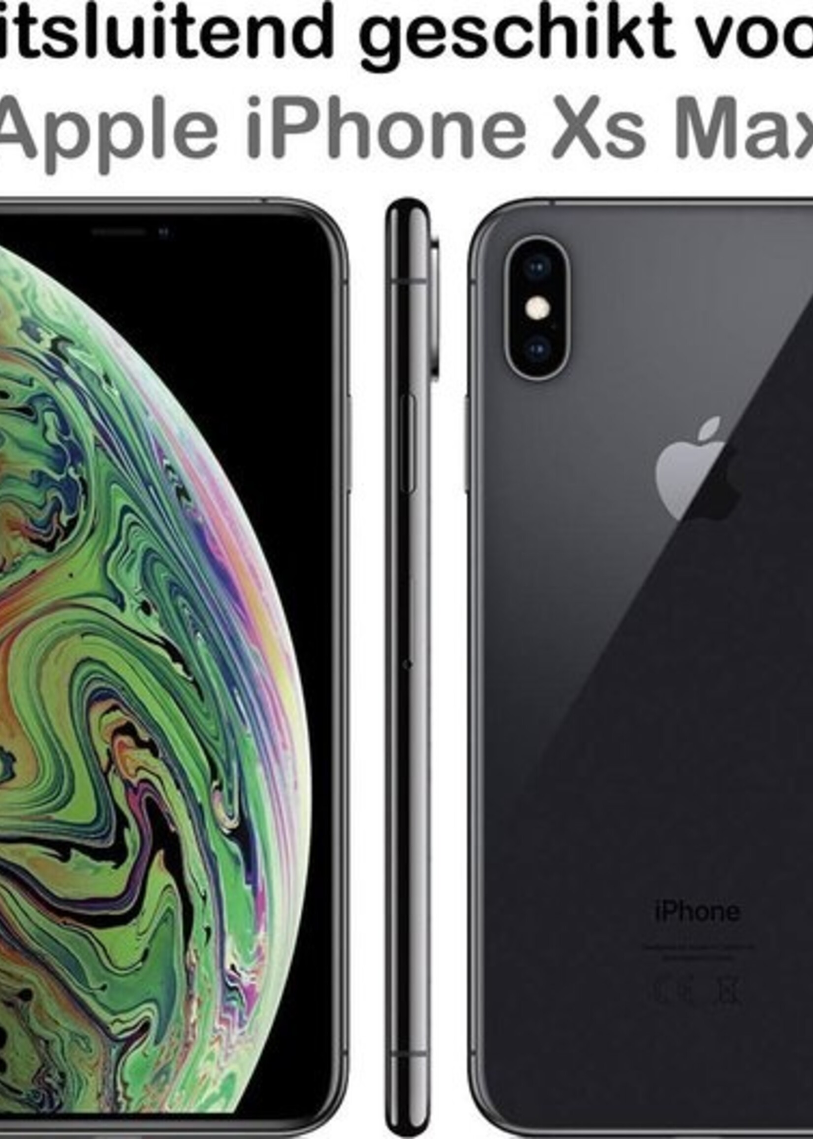 BTH Hoesje Geschikt voor iPhone Xs Max Hoesje Siliconen Case Hoes Met Screenprotector - Hoes Geschikt voor iPhone Xs Max Hoes Cover Case - Rood