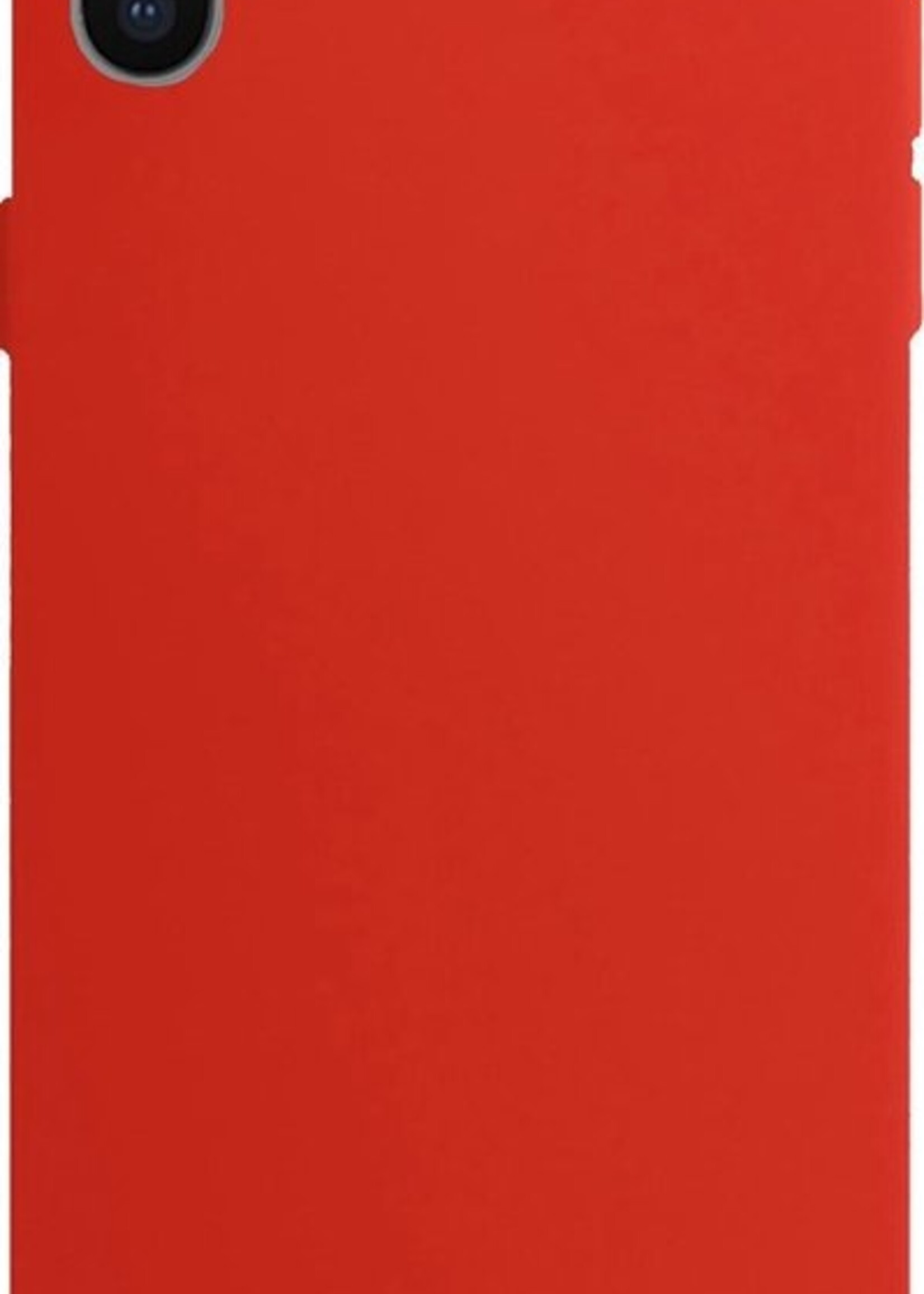 BTH Hoesje Geschikt voor iPhone Xs Max Hoesje Siliconen Case Hoes Met 2x Screenprotector - Hoes Geschikt voor iPhone Xs Max Hoes Cover Case - Rood