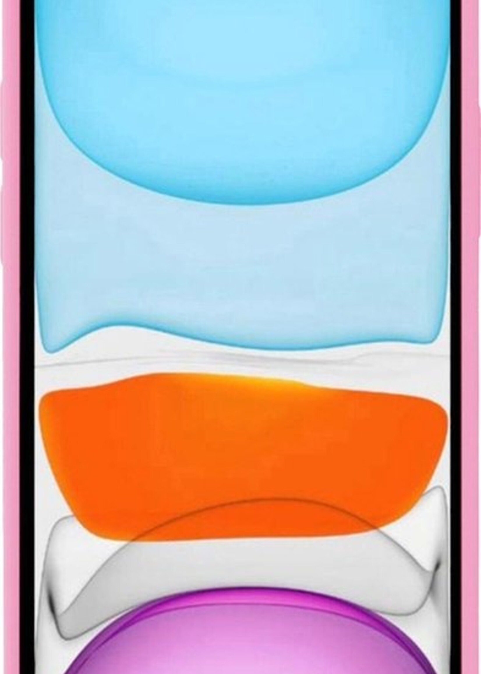 BTH Hoesje Geschikt voor iPhone XR Hoesje Siliconen Case Hoes Met Screenprotector - Hoes Geschikt voor iPhone XR Hoes Cover Case - Lichtroze