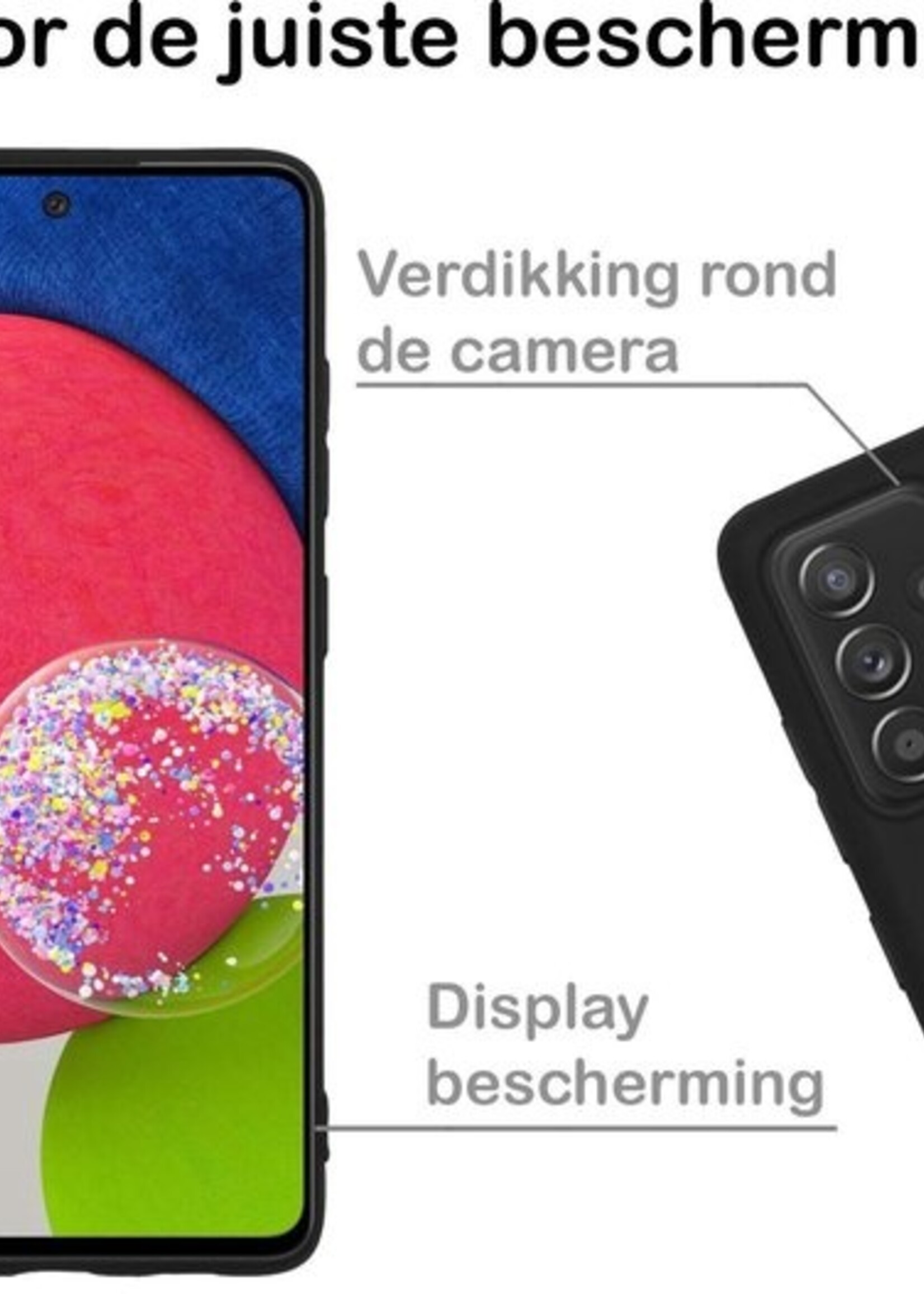 BTH Hoesje Geschikt voor Samsung A52s Hoesje Siliconen Case Hoes Met Screenprotector - Hoes Geschikt voor Samsung Galaxy A52s 5G Hoes Cover Case - Zwart