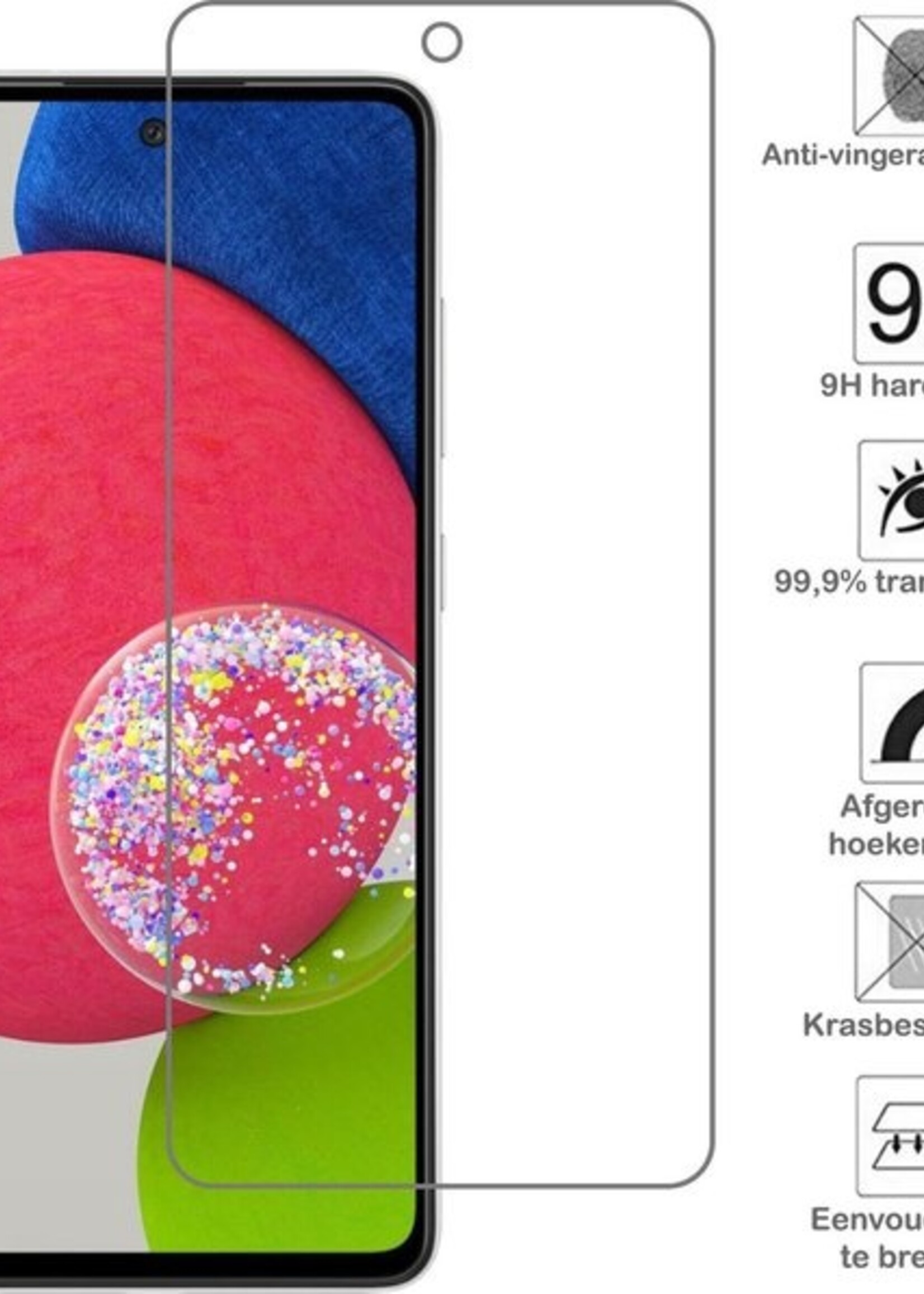 BTH Hoesje Geschikt voor Samsung A52s Hoesje Met Pasjeshouder Siliconen Case Met Kaarthouder Met Screenprotector - Hoes Geschikt voor Samsung Galaxy A52s 5G Hoesje Shock Proof Case - Transparant
