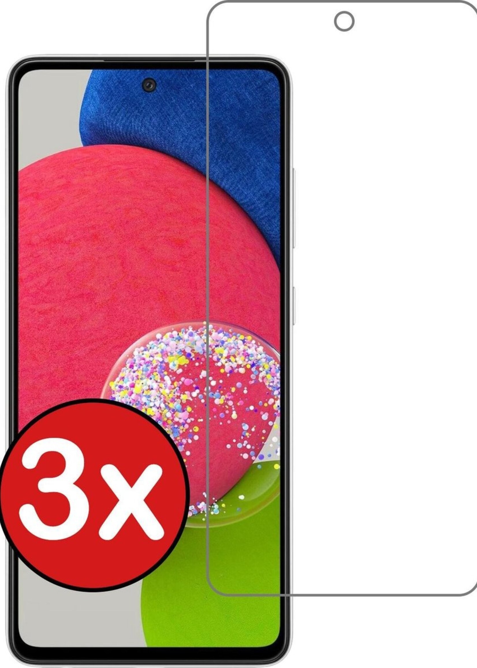 BTH Screenprotector Geschikt voor Samsung A52s Screenprotector Glas Gehard Tempered Glass - Screenprotector Geschikt voor Samsung Galaxy A52s 5G Screen Protector Screen Cover - 3 PACK