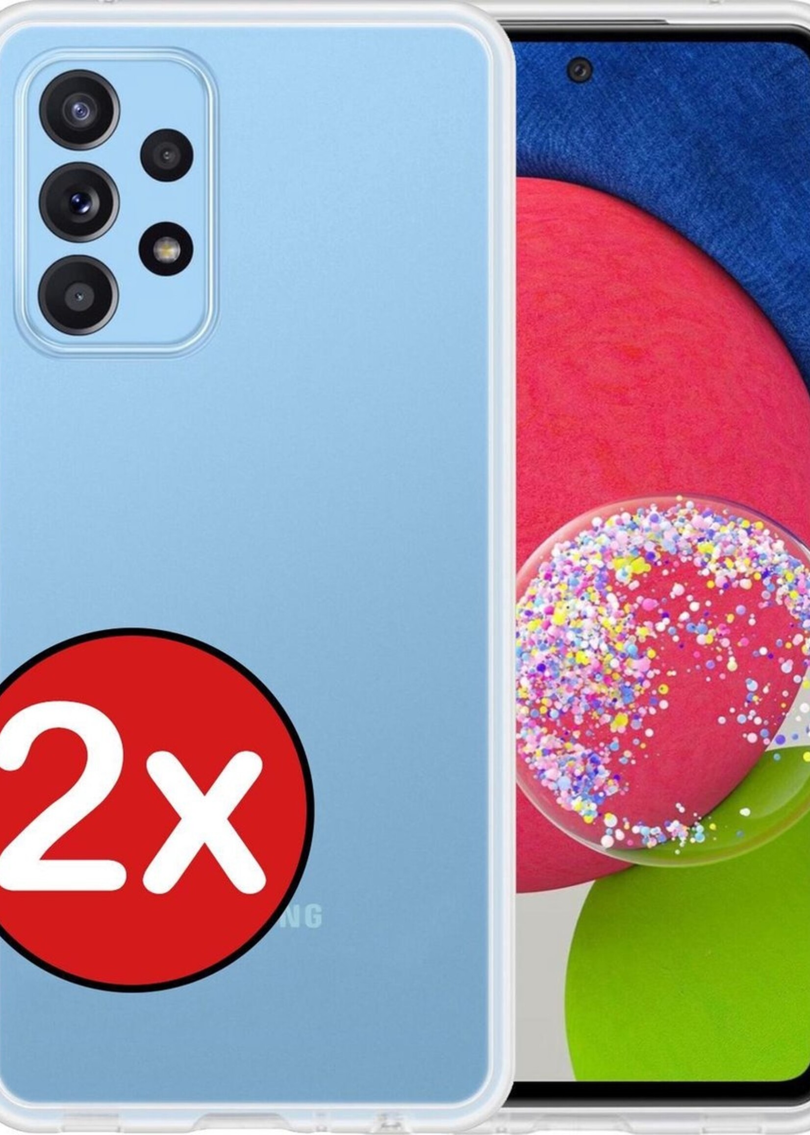 BTH Hoesje Geschikt voor Samsung A52s Hoesje Siliconen Case Hoes - Hoes Geschikt voor Samsung Galaxy A52s 5G Hoes Cover Case - Transparant - 2 PACK