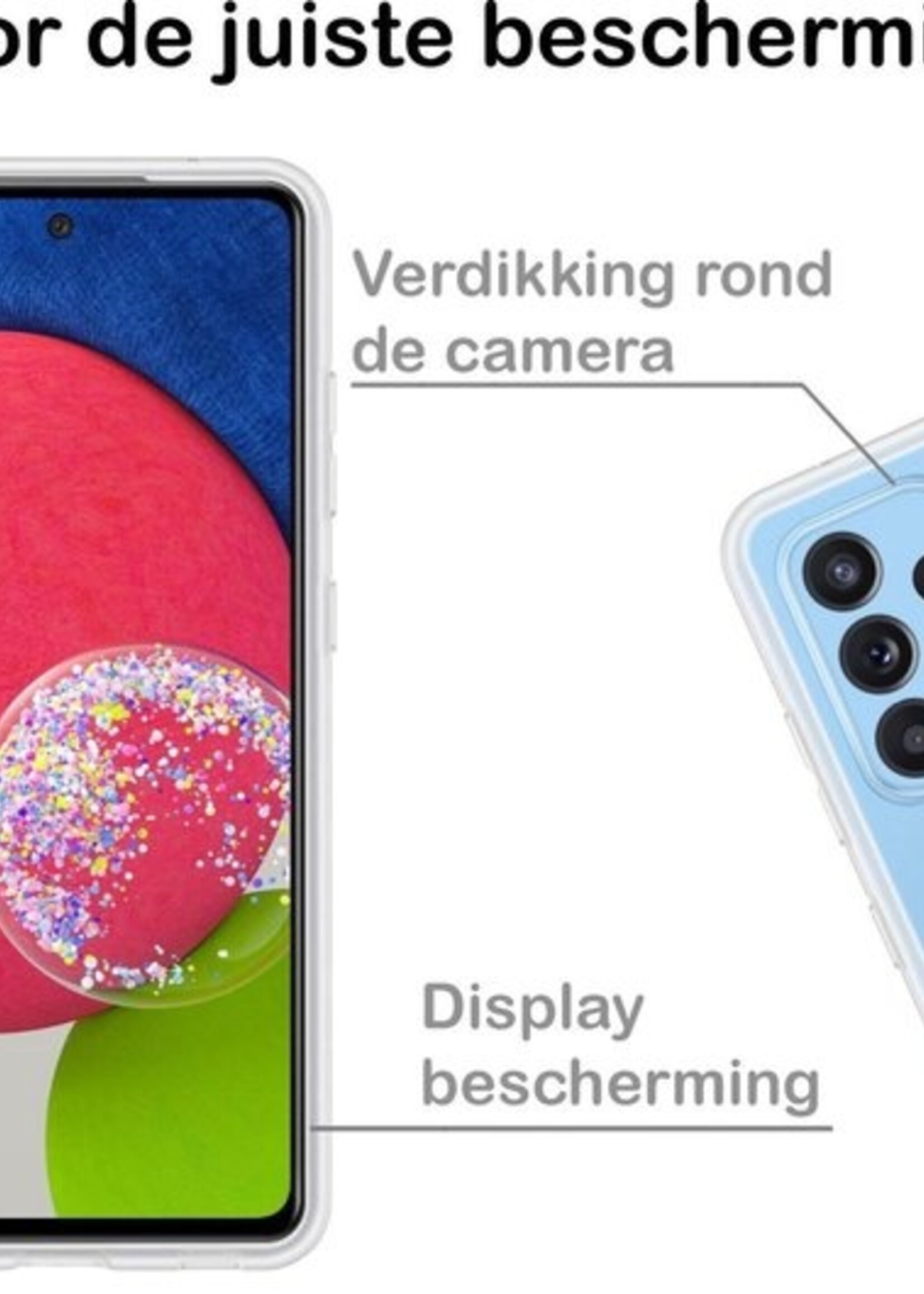 BTH Hoesje Geschikt voor Samsung A52s Hoesje Siliconen Case Hoes - Hoes Geschikt voor Samsung Galaxy A52s 5G Hoes Cover Case - Transparant - 2 PACK