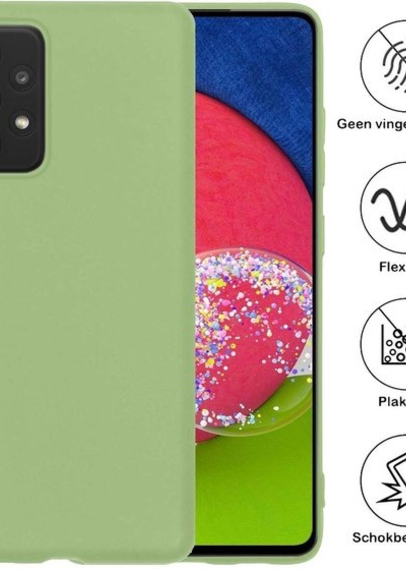 BTH Hoesje Geschikt voor Samsung A52s Hoesje Siliconen Case Hoes - Hoes Geschikt voor Samsung Galaxy A52s 5G Hoes Cover Case - Groen - 2 PACK