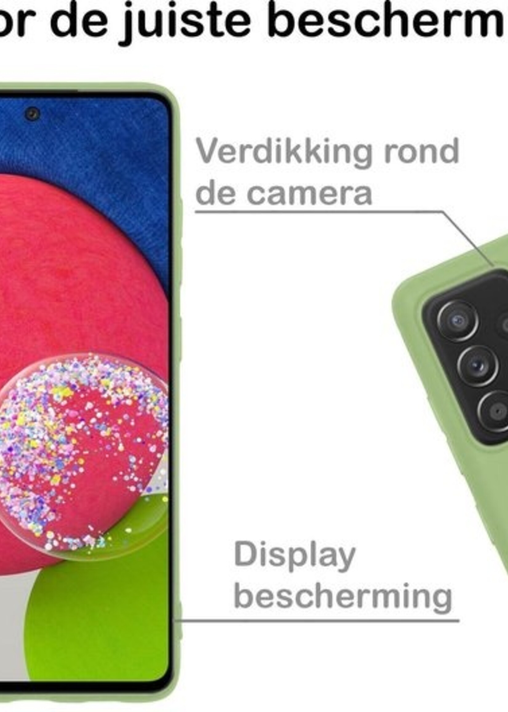 BTH Hoesje Geschikt voor Samsung A52s Hoesje Siliconen Case Hoes - Hoes Geschikt voor Samsung Galaxy A52s 5G Hoes Cover Case - Groen - 2 PACK