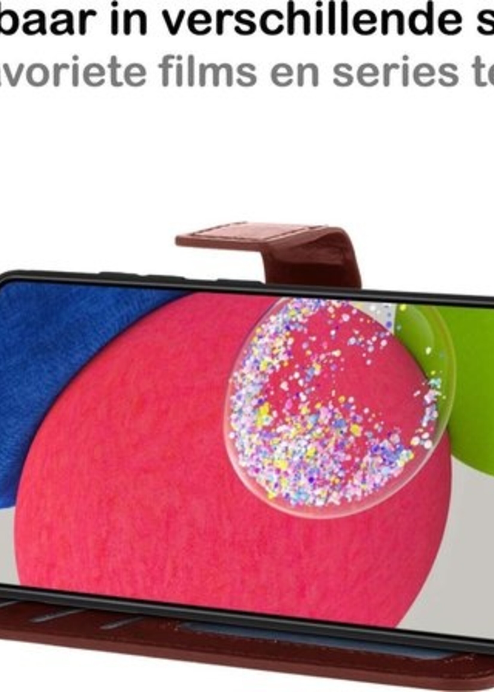 BTH Hoesje Geschikt voor Samsung A52s Hoesje Book Case Hoes Portemonnee Cover Walletcase Met Screenprotector - Hoes Geschikt voor Samsung Galaxy A52s 5G Hoes Bookcase Hoesje - Bruin