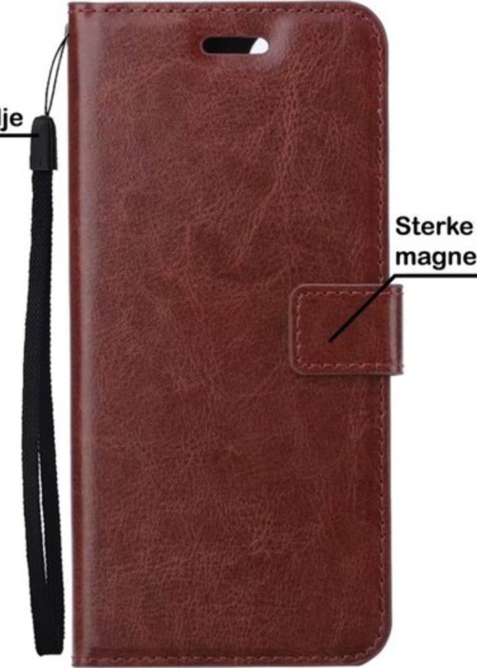 BTH Hoesje Geschikt voor Samsung A52s Hoesje Book Case Hoes Portemonnee Cover Walletcase Met Screenprotector - Hoes Geschikt voor Samsung Galaxy A52s 5G Hoes Bookcase Hoesje - Bruin
