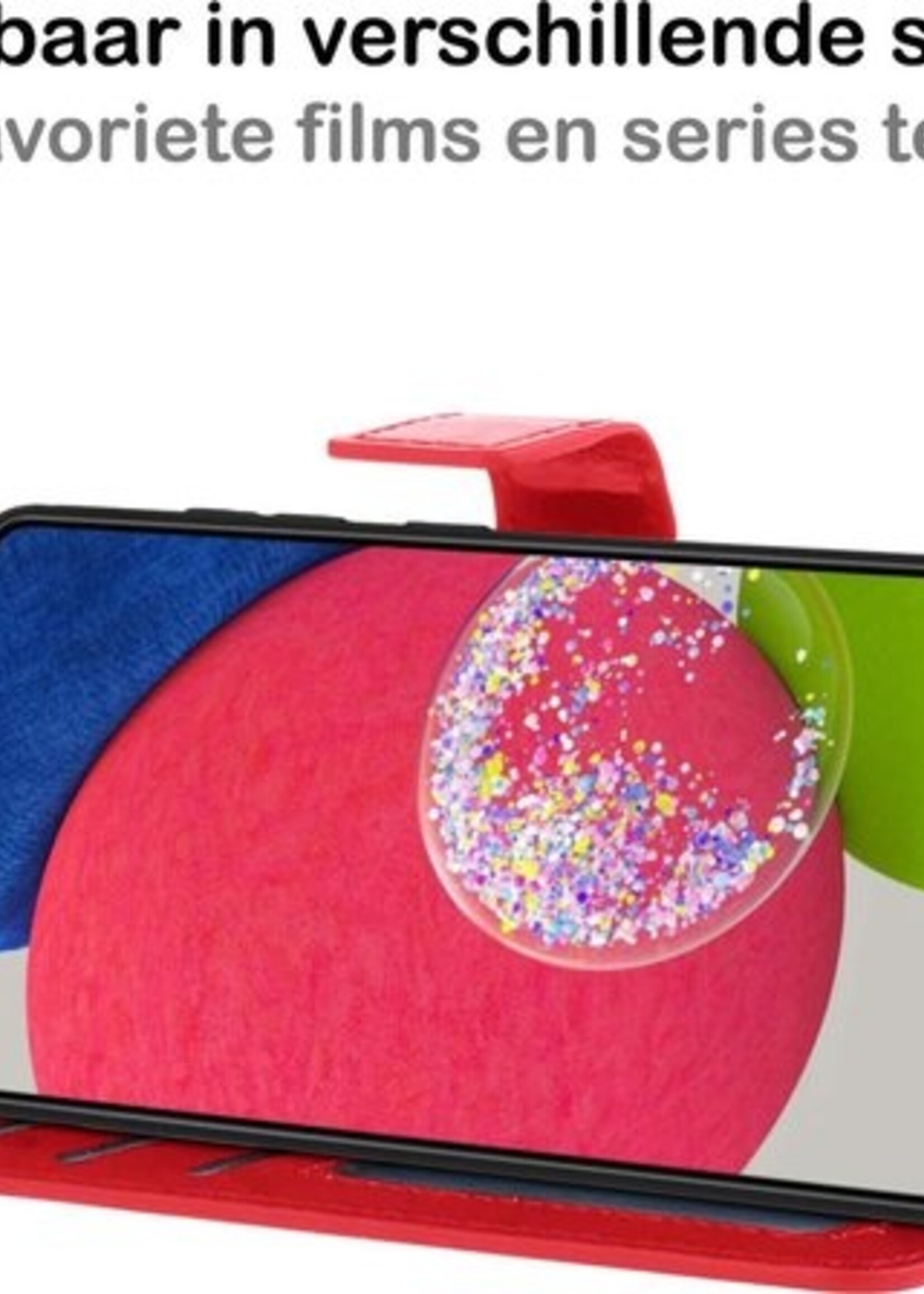 BTH Hoesje Geschikt voor Samsung A52s Hoesje Book Case Hoes Portemonnee Cover Walletcase Met Screenprotector - Hoes Geschikt voor Samsung Galaxy A52s 5G Hoes Bookcase Hoesje - Rood