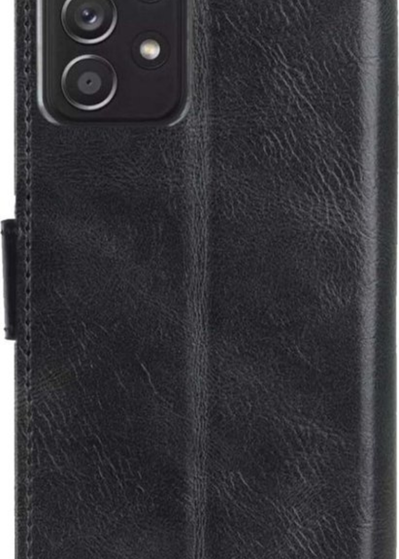 BTH Hoesje Geschikt voor Samsung A52s Hoesje Book Case Hoes Portemonnee Cover Walletcase Met 2x Screenprotector - Hoes Geschikt voor Samsung Galaxy A52s 5G Hoes Bookcase Hoesje - Zwart