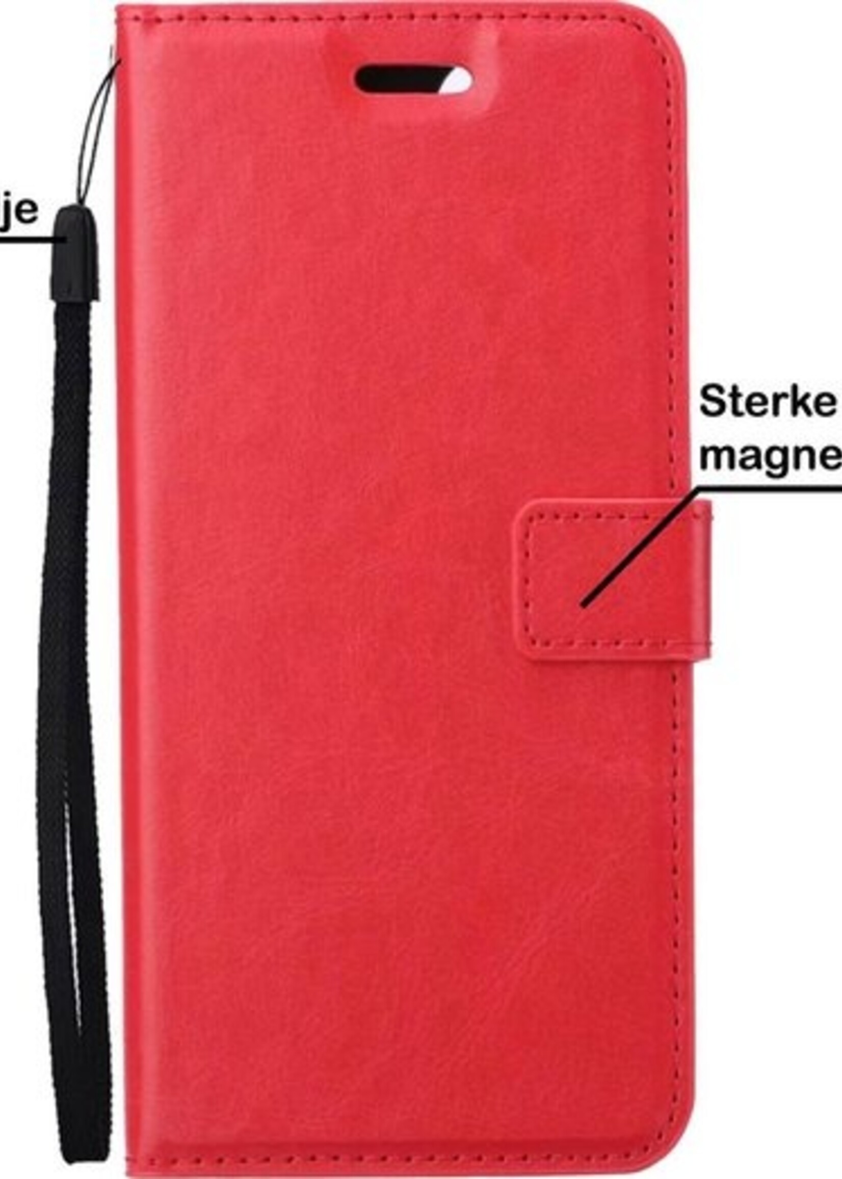 BTH Hoesje Geschikt voor Samsung A52s Hoesje Book Case Hoes Portemonnee Cover Walletcase Met 2x Screenprotector - Hoes Geschikt voor Samsung Galaxy A52s 5G Hoes Bookcase Hoesje - Rood