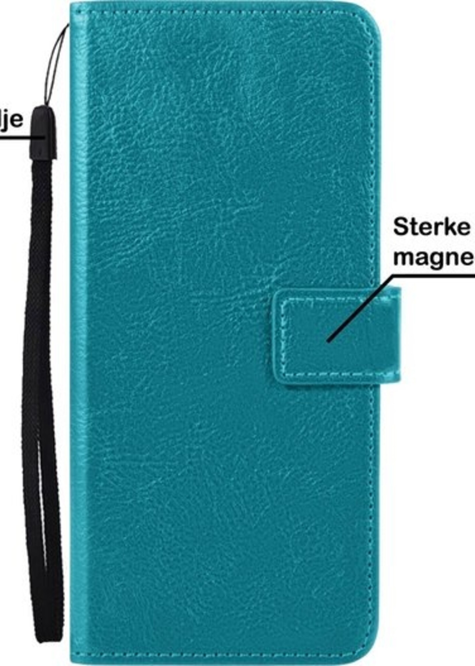 BTH Hoesje Geschikt voor Samsung A52s Hoesje Book Case Hoes Portemonnee Cover Walletcase Met 2x Screenprotector - Hoes Geschikt voor Samsung Galaxy A52s 5G Hoes Bookcase Hoesje - Turquoise