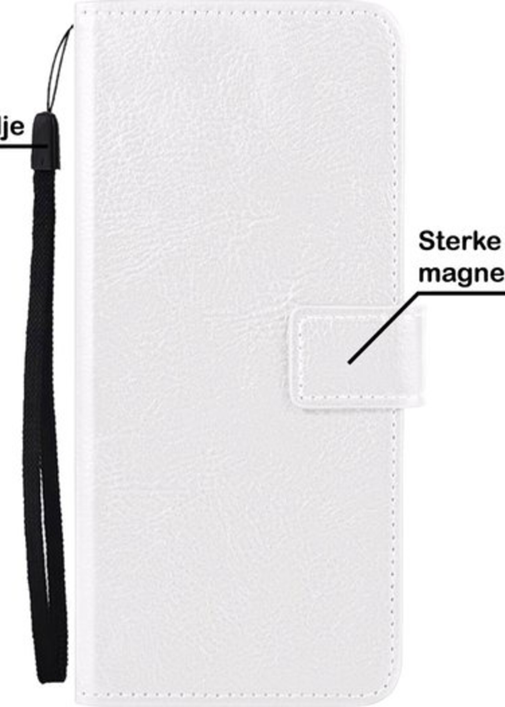 BTH Hoesje Geschikt voor Samsung A52s Hoesje Book Case Hoes Portemonnee Cover Walletcase Met 2x Screenprotector - Hoes Geschikt voor Samsung Galaxy A52s 5G Hoes Bookcase Hoesje - Wit