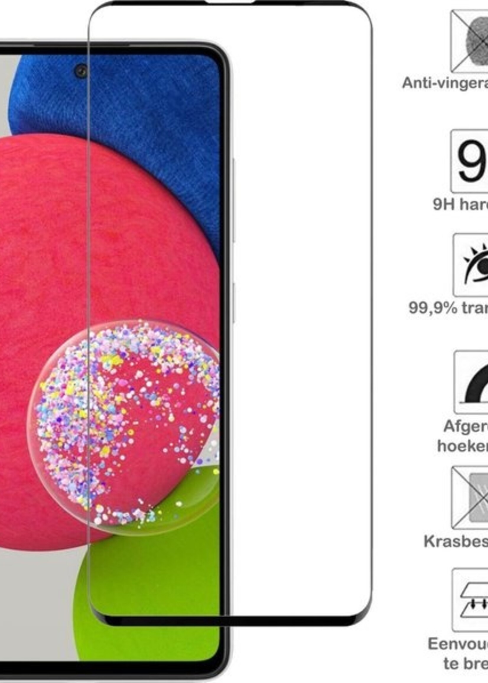 BTH Screenprotector Geschikt voor Samsung A52s Screenprotector Glas Gehard Tempered Glass Full Cover - Screenprotector Geschikt voor Samsung Galaxy A52s 5G Screen Protector Screen Cover - 3 PACK