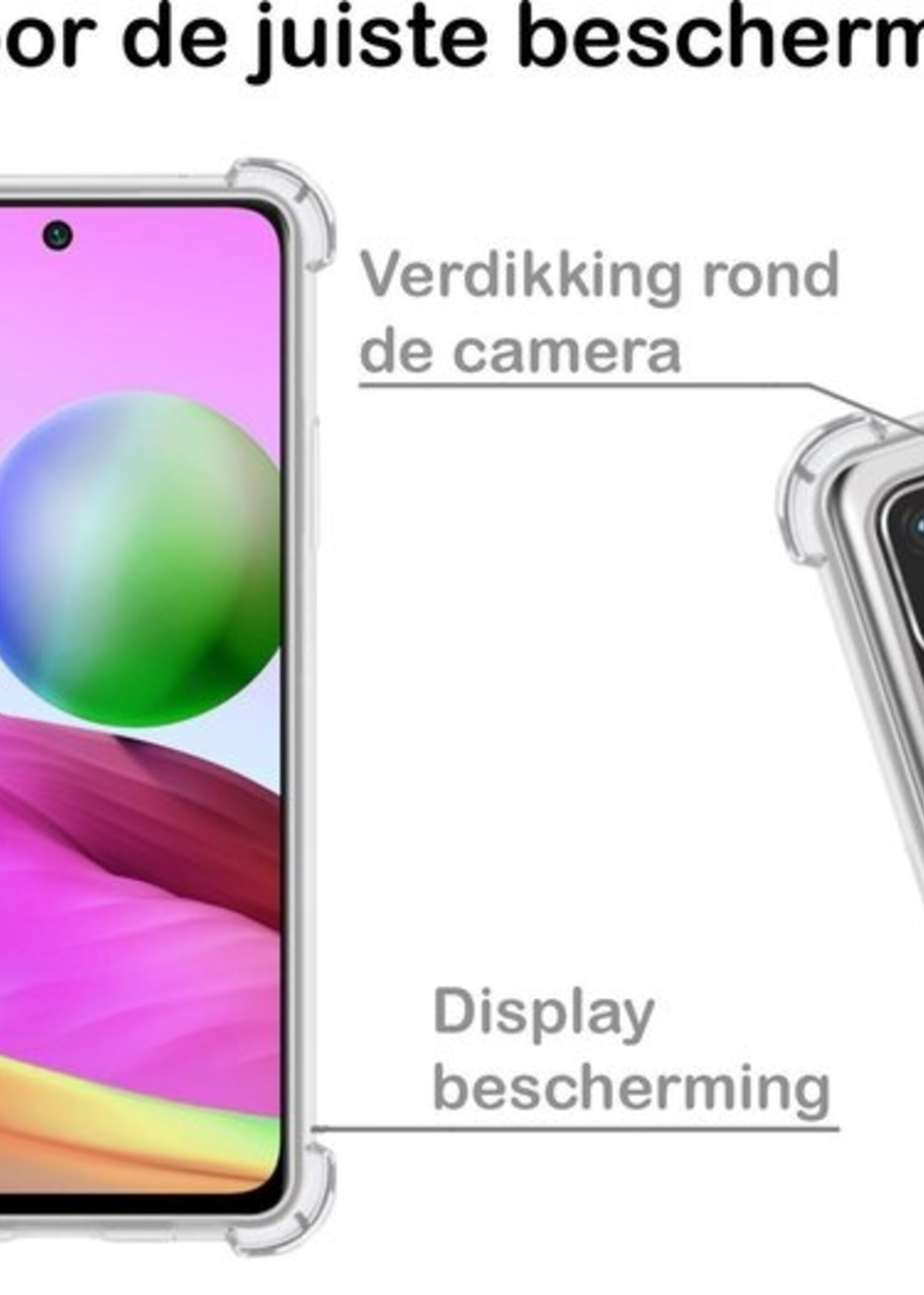 BTH Hoesje Geschikt voor Redmi Note 10 5G Hoesje Siliconen Shock Proof Case Hoes - Hoes Geschikt voor Redmi Note 10 5G Hoes Cover Case Shockproof - Transparant - 2 PACK