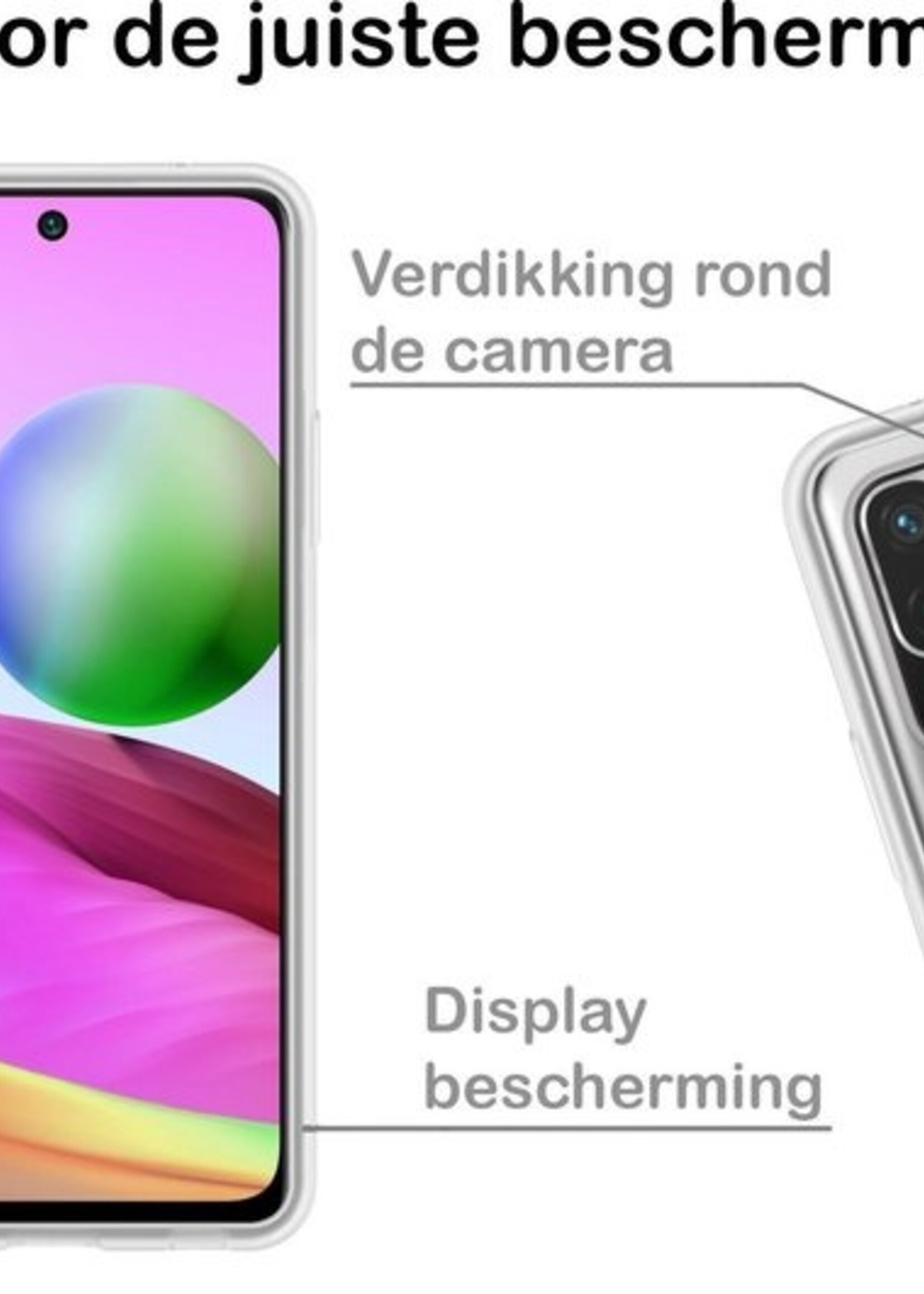 BTH Hoesje Geschikt voor Redmi Note 10 5G Hoesje Siliconen Case Hoes - Hoes Geschikt voor Redmi Note 10 5G Hoes Cover Case - Transparant - 2 PACK