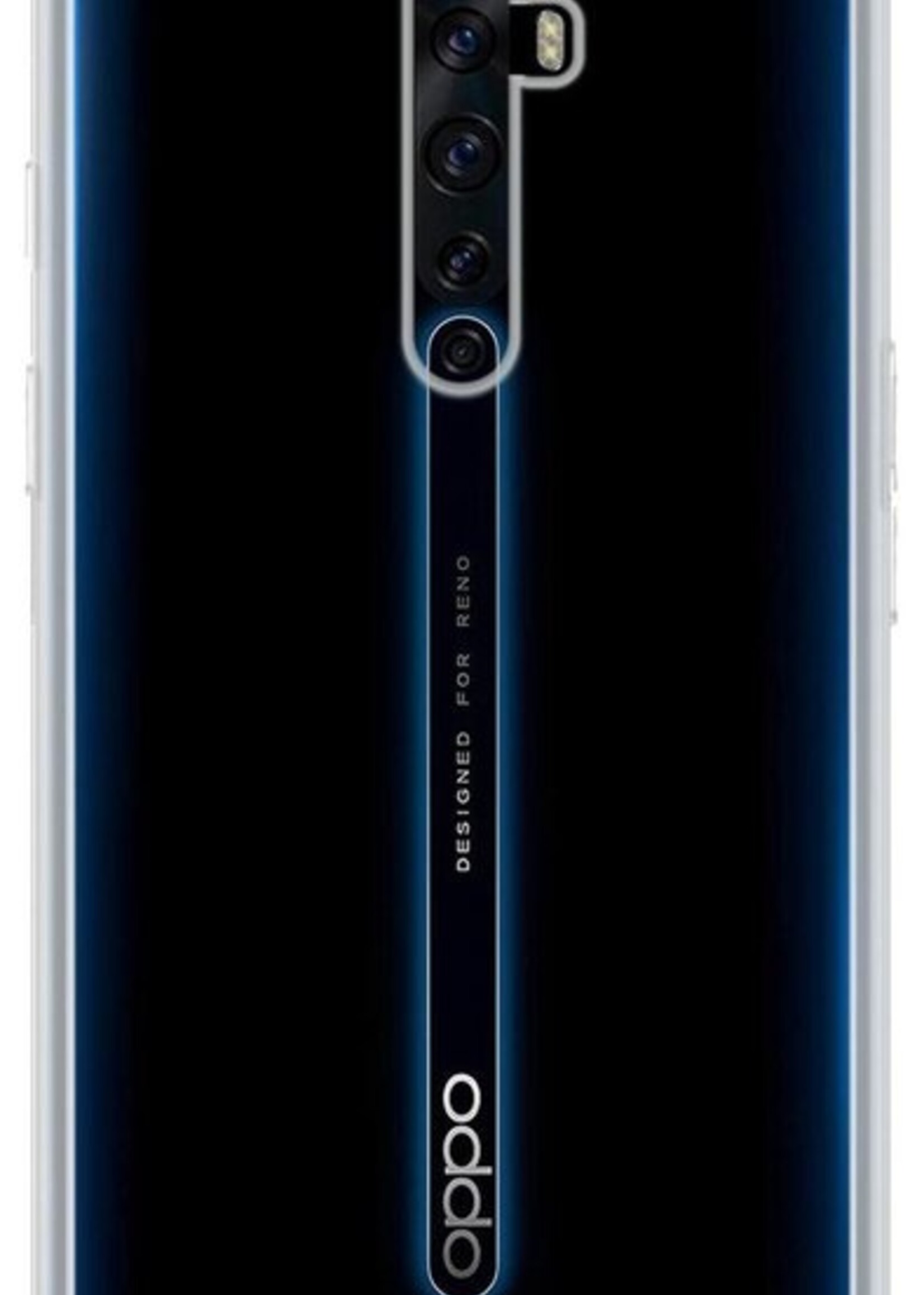 BTH Hoesje Geschikt voor OPPO Reno 2 Hoesje Siliconen Shock Proof Case Hoes - Hoes Geschikt voor OPPO Reno 2 Hoes Cover Case Shockproof - Transparant - 2 PACK