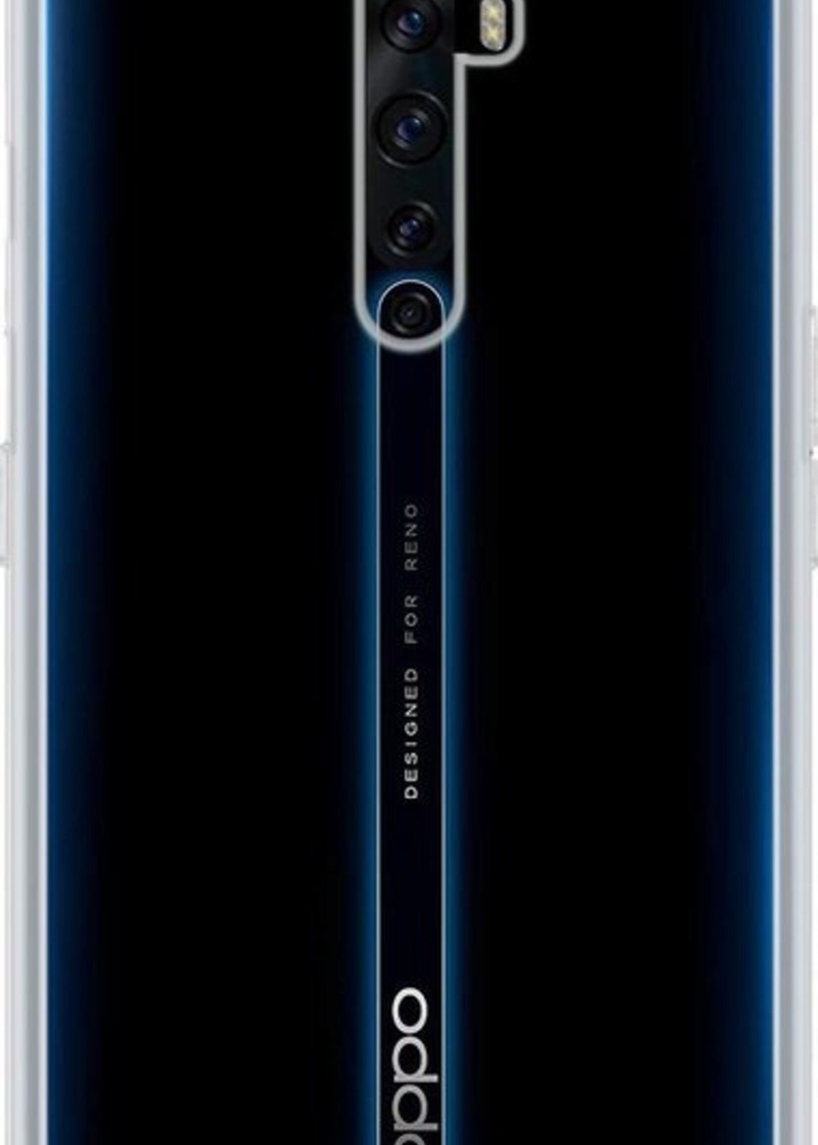 BTH Hoesje Geschikt voor OPPO Reno 2 Hoesje Siliconen Case Hoes - Hoes Geschikt voor OPPO Reno 2 Hoes Cover Case - Transparant - 2 PACK