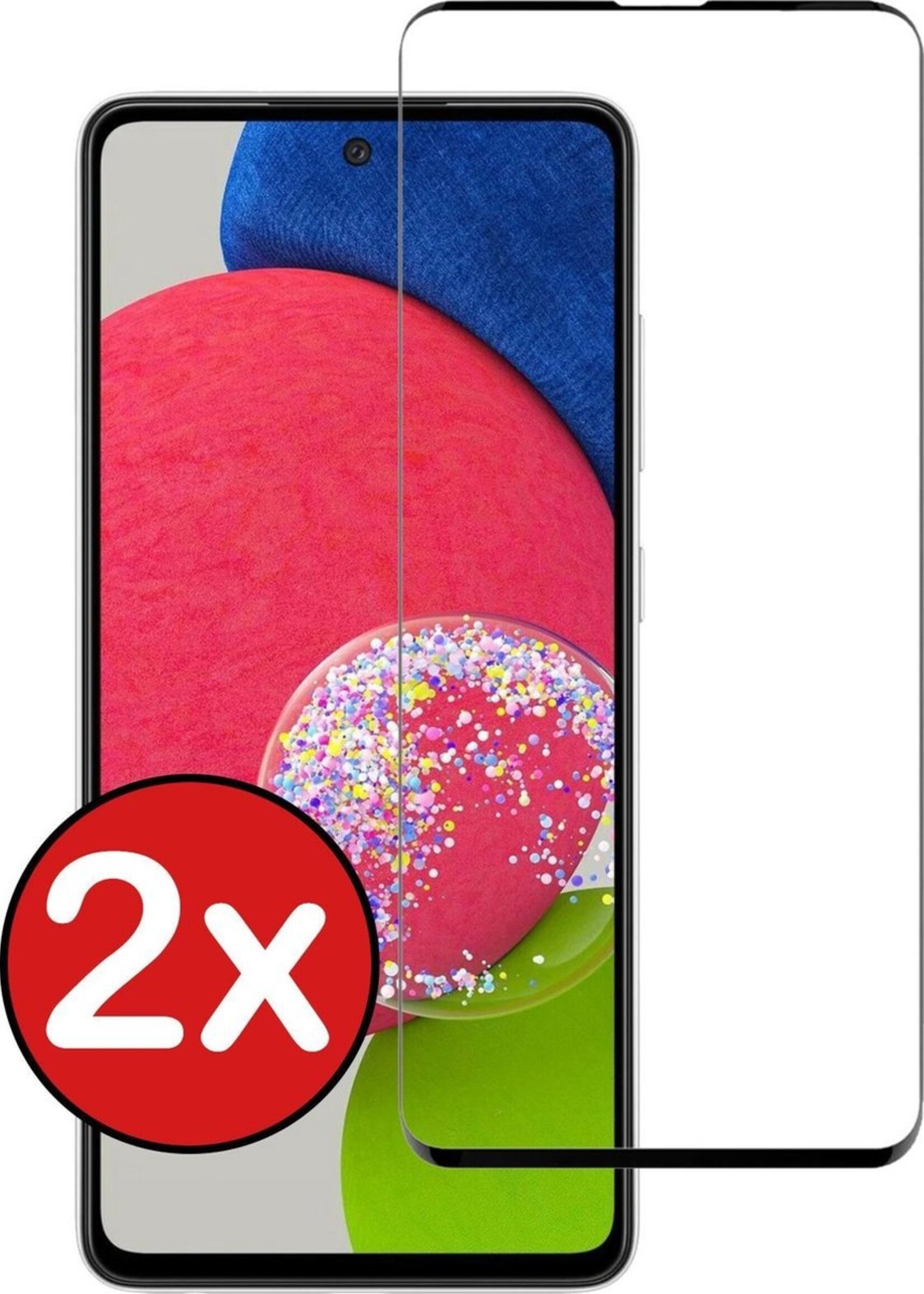 BTH Screenprotector Geschikt voor Samsung A52s Screenprotector Glas Gehard Tempered Glass Full Cover - Screenprotector Geschikt voor Samsung Galaxy A52s 5G Screen Protector Screen Cover - 2 PACK