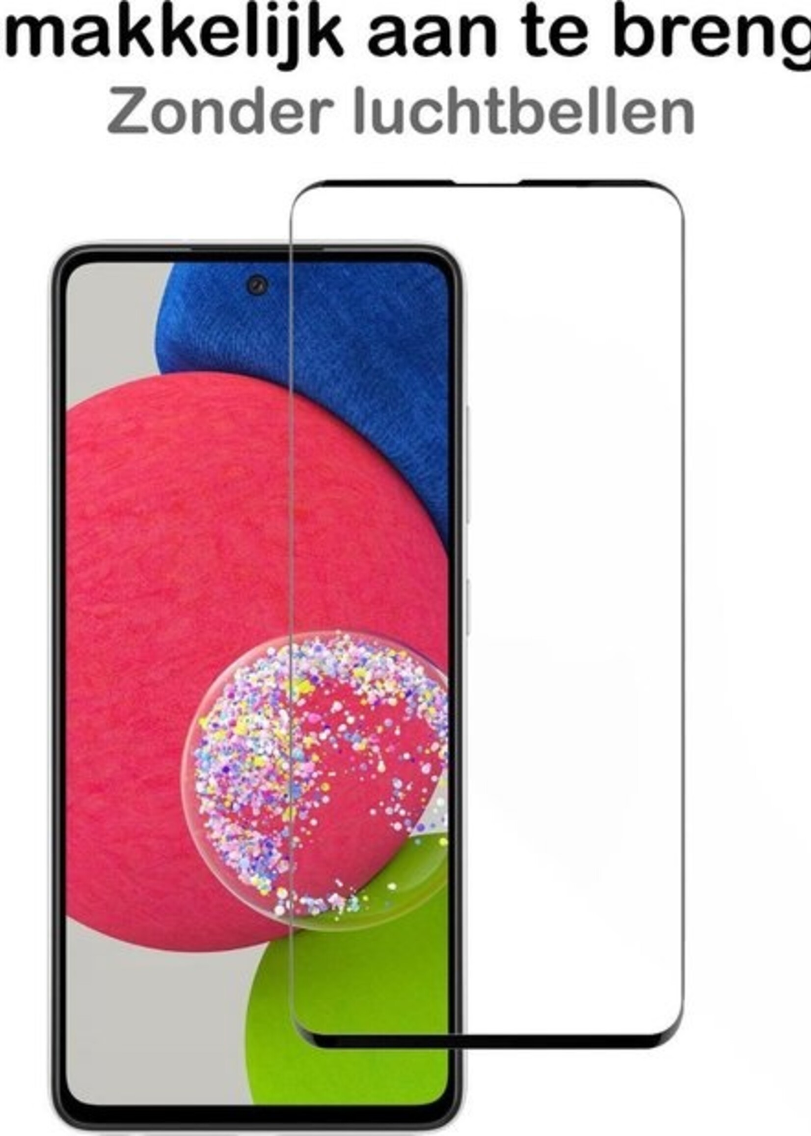 BTH Screenprotector Geschikt voor Samsung A52s Screenprotector Glas Gehard Tempered Glass Full Cover - Screenprotector Geschikt voor Samsung Galaxy A52s 5G Screen Protector Screen Cover - 2 PACK