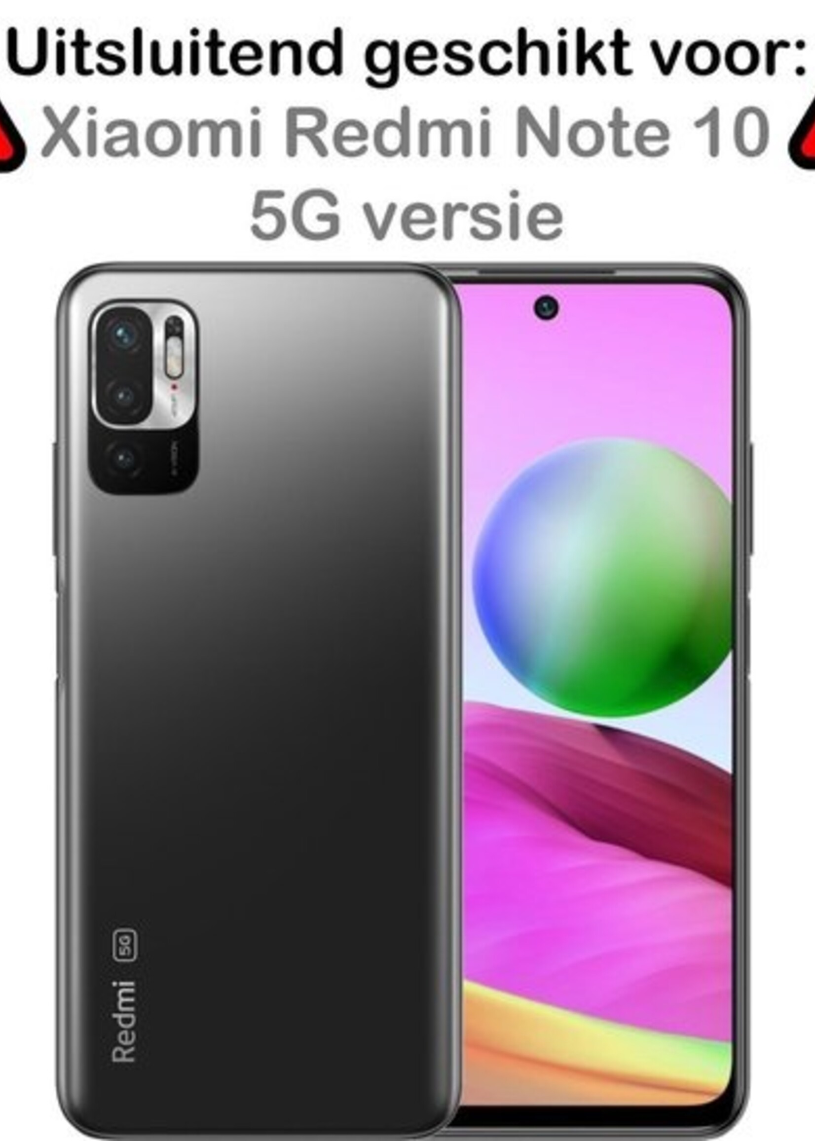 BTH Hoesje Geschikt voor Redmi Note 10 5G Hoesje Siliconen Case Hoes - Hoes Geschikt voor Redmi Note 10 5G Hoes Cover Case - Transparant - 2 PACK