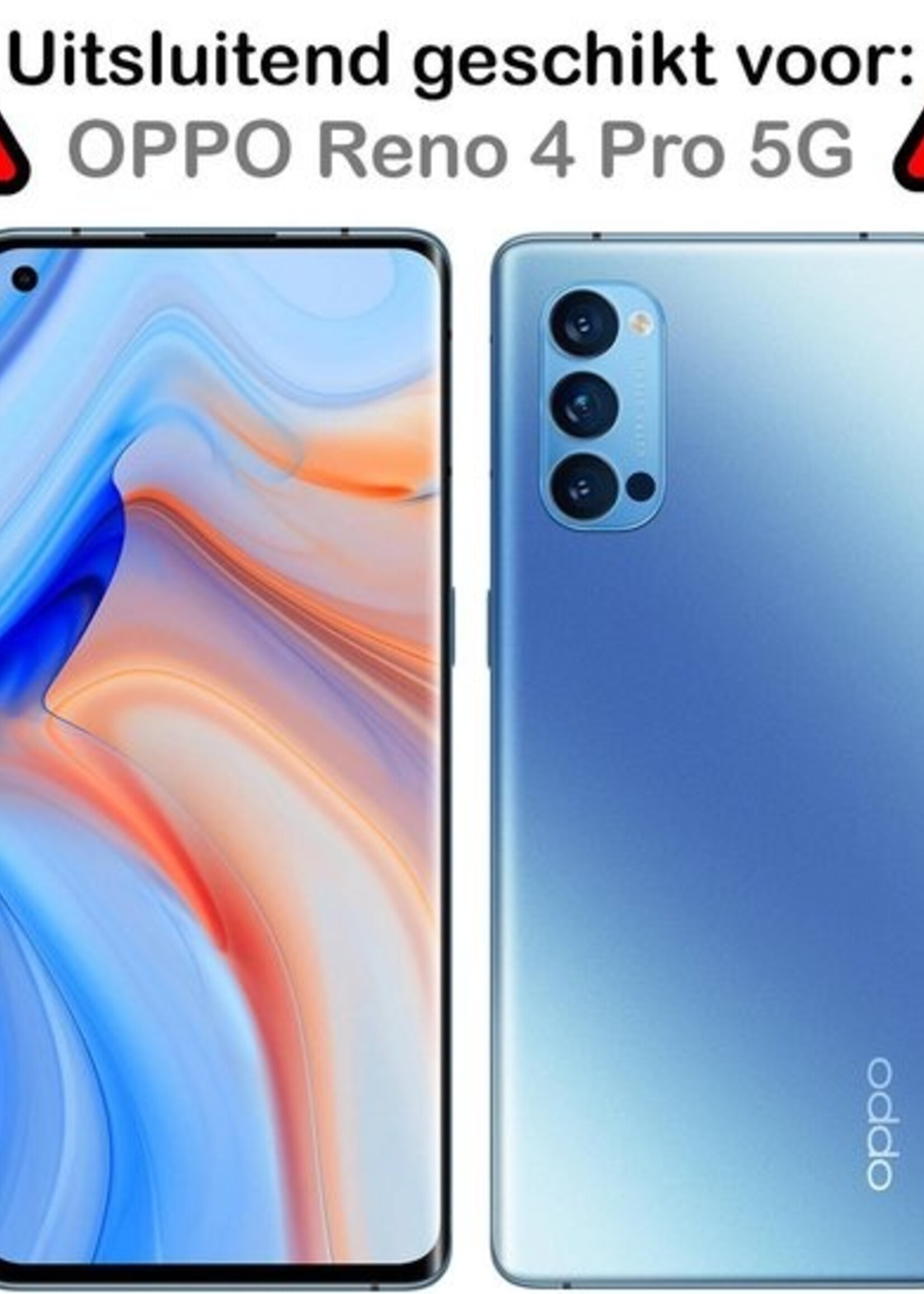 BTH Hoesje Geschikt voor OPPO Reno 4 Pro 5G Hoesje Siliconen Shock Proof Case Hoes - Hoes Geschikt voor OPPO Reno 4 Pro Hoes Cover Case Shockproof - Transparant - 2 PACK