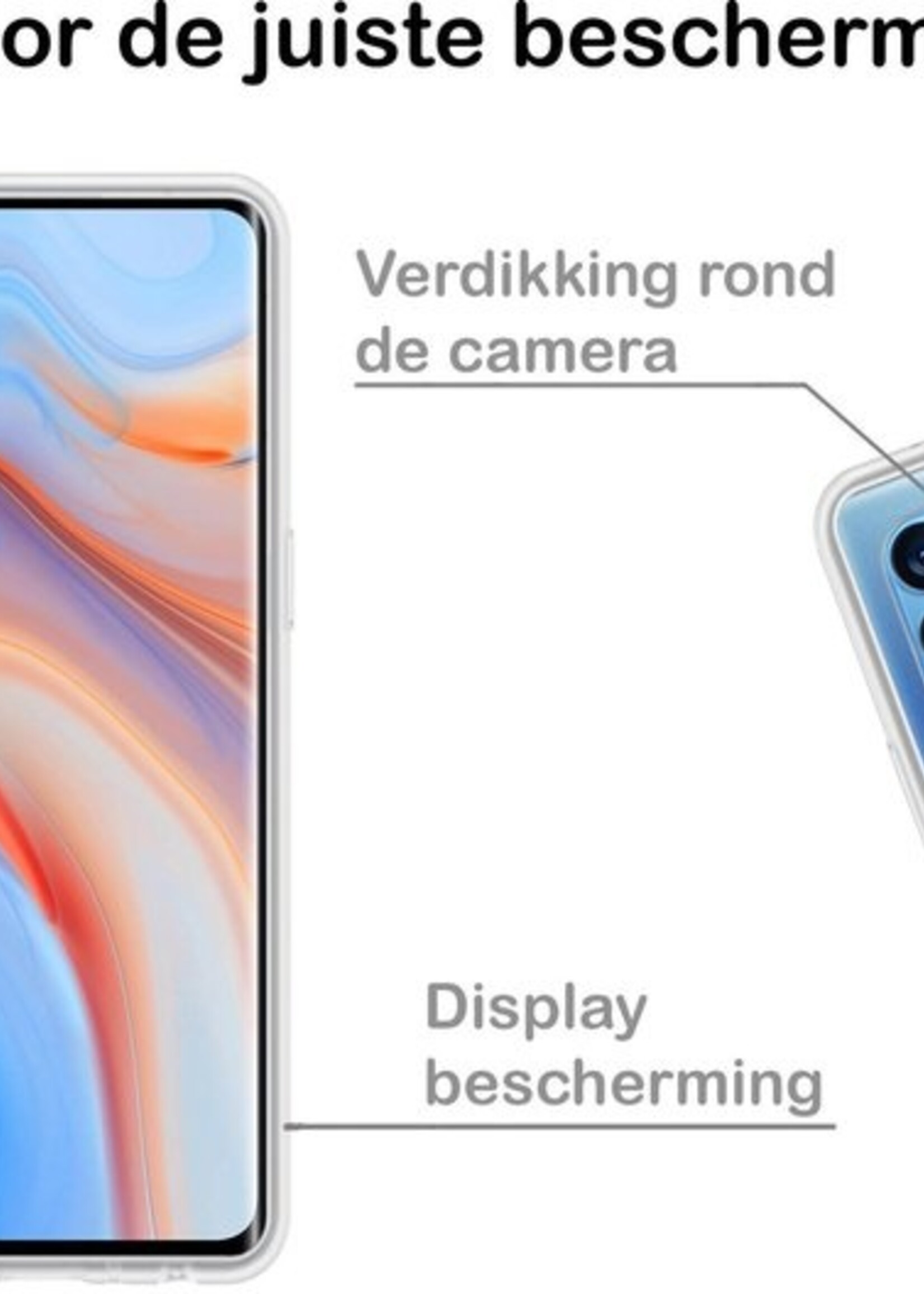 BTH Hoesje Geschikt voor OPPO Reno 4 Pro 5G Hoesje Siliconen Case Hoes - Hoes Geschikt voor OPPO Reno 4 Pro Hoes Cover Case - Transparant - 2 PACK